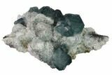Multicolored Fluorite Crystals on Quartz - China #164021-1
